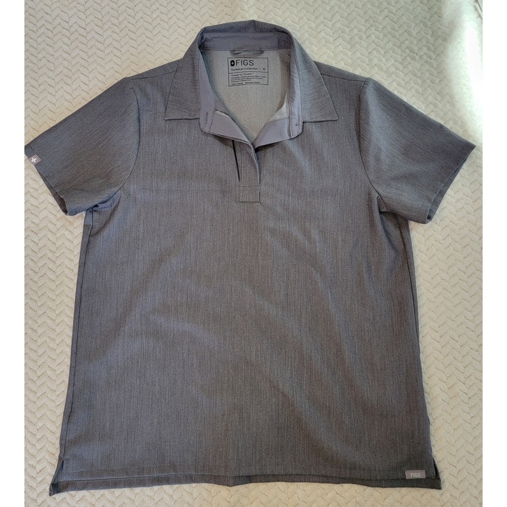 FIGS Technical Collection - Women's Scrub Top Medium Gray - CLEAN